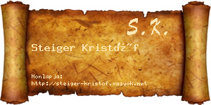 Steiger Kristóf névjegykártya